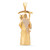 14K Yellow Gold 62mm 3D CZ Santa Muerte Pendant