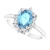 14K White Natural Aquamarine & 1/3 CTW Natural Diamond Halo-Style Ring