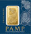 24k Gold 1 Gram (Mini) Pamp Suisse .999 Lady Fortuna Bar Pendant Encased in 14k Gold Bezel