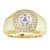 18K Yellow Gold Natural Cushion Cut 2.27 ct Mens Diamond Ring 13mm