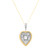 14K Gold 2.0 Ct Diamond Heart Necklace 18.0 Inches