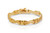 14k Gold Satin and polish  Finish 8mmm Long X pattern Bracelet 7 Inches