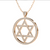 14k Yellow Gold 40mm x 33mm Diamond Star Of David Necklace 1.55 ctw.