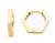 14k Yellow Gold 1.5mm Hexagon Huggies Earring  12.6mm