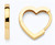 14k Yellow Gold 2mm Heart Huggies Earring  14mm