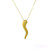 14k Gold Italian Horn Necklace 35.5mm - 18 inches