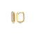 14k Yellow Gold 3mm Cubic Zirconia Square Huggies Earring 15mm