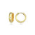 14k Yellow Gold 3mm Triple Cubic Zirconia Huggies Earring 13mm