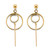 14k Yellow Gold Dangling Circle Earrings