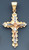 14k Gold Tri-color Fancy Crucifix Pendant 28mm W X 50mm