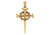 14K Yellow Gold Nail Cross with Crown of Thorns  Pendant 22mm x 43mm