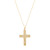 14k Gold .60CT Natural White and Fancy Diamond Cross Necklace 18 inches
