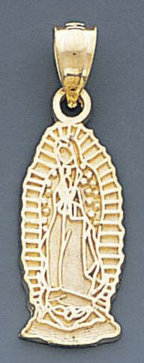 799646c01 14k Gold High 9mm by 28mm Polished Virgin Guadalupe Pendant | SARRAF.COM