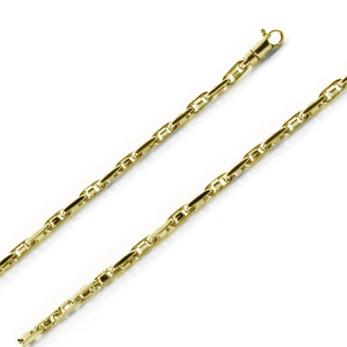 18K Yellow Gold 3.2mm Modern Hand Made Chain 9 Inches | SARRAF.COM