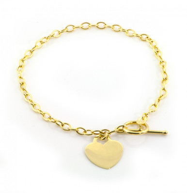 Valentine Hearts Genuine Swarovski Charm Bracelet 14 Carat Gold Plate PRICE  $18