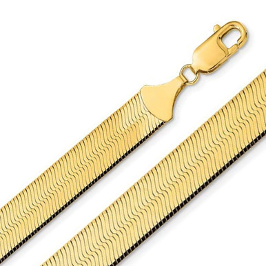 14k Gold 18mm Herringbone Chain 26 Inches