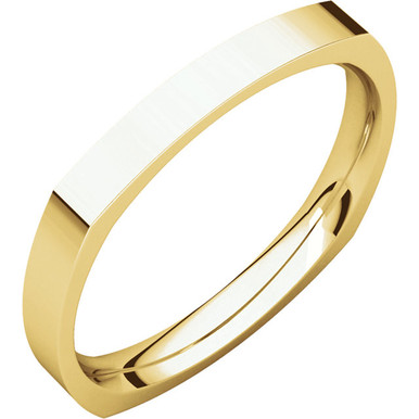 14K Gold 2.5mm High Polished Square Comfort Fit Wedding Band| Sarraf.com