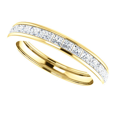 2.00 ct. Princess Cut Diamond Eternity Band 3mm in 18k Yellow gold ...