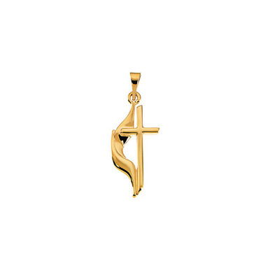 10k Rose Gold United Methodist Cross Charm Pendant for Women 10k Rose Gold United Methodist Cross Charm Pendant for Women