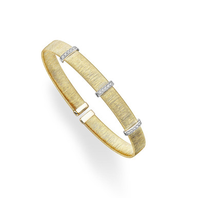 14K Gold Polish Flat Cuff Bangle (46mm)