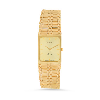 Watch Geneve Classic Swiss Parts Gold Plated Geneve Diamond 18k Gold Plated Stainless Steel Back Watch  main image 4