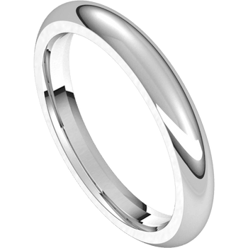 Sterling Silver 3mm High Polished Comfort fit Wedding Band