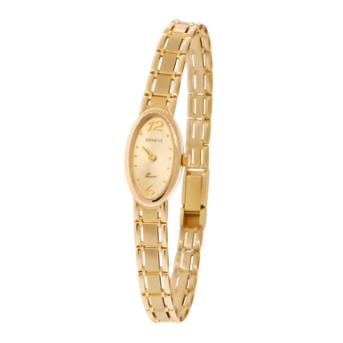 14k Yellow Gold Oval Shaped Geneve Italian Watch 13.2 mm x  display picture 3