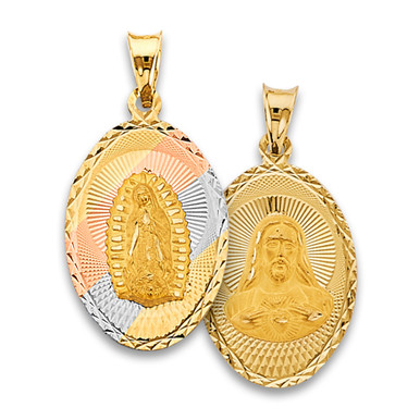 Jesus and Mary Sweatpant Gold Sサイズ 14k Gold Jesus /Virgin Mary Double Side Pendant | SARRAF.COM