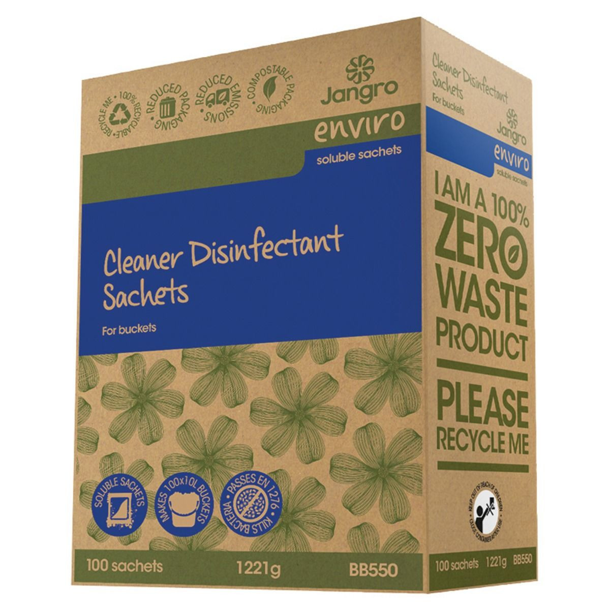 Jangro Enviro Cleaner Disinfectant Bucket Sachets (Pack of 100)