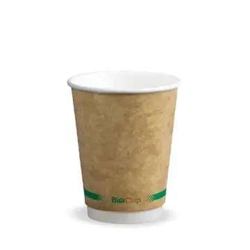 12oz - Kraft Double Wall Green Stripe Coffee Cups