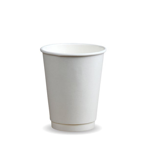 12oz White Double Wall Compostable Hot Cups