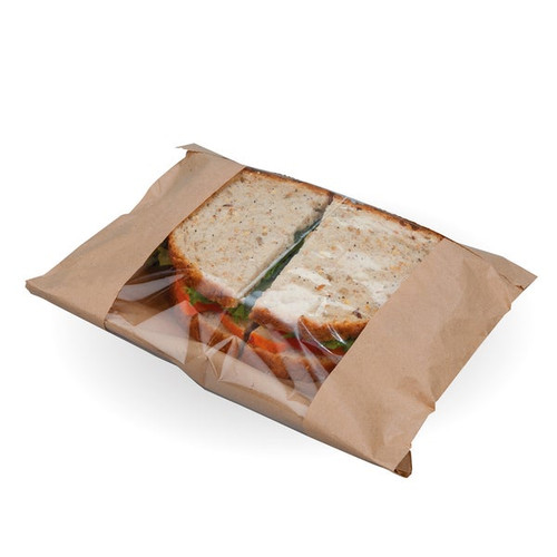 10" Kraft & PLA Compostable Film Front Bags