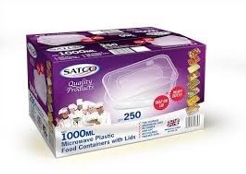 SATCO MICROWAVE FOOD CONTAINERS WITH LIDS 1000ML