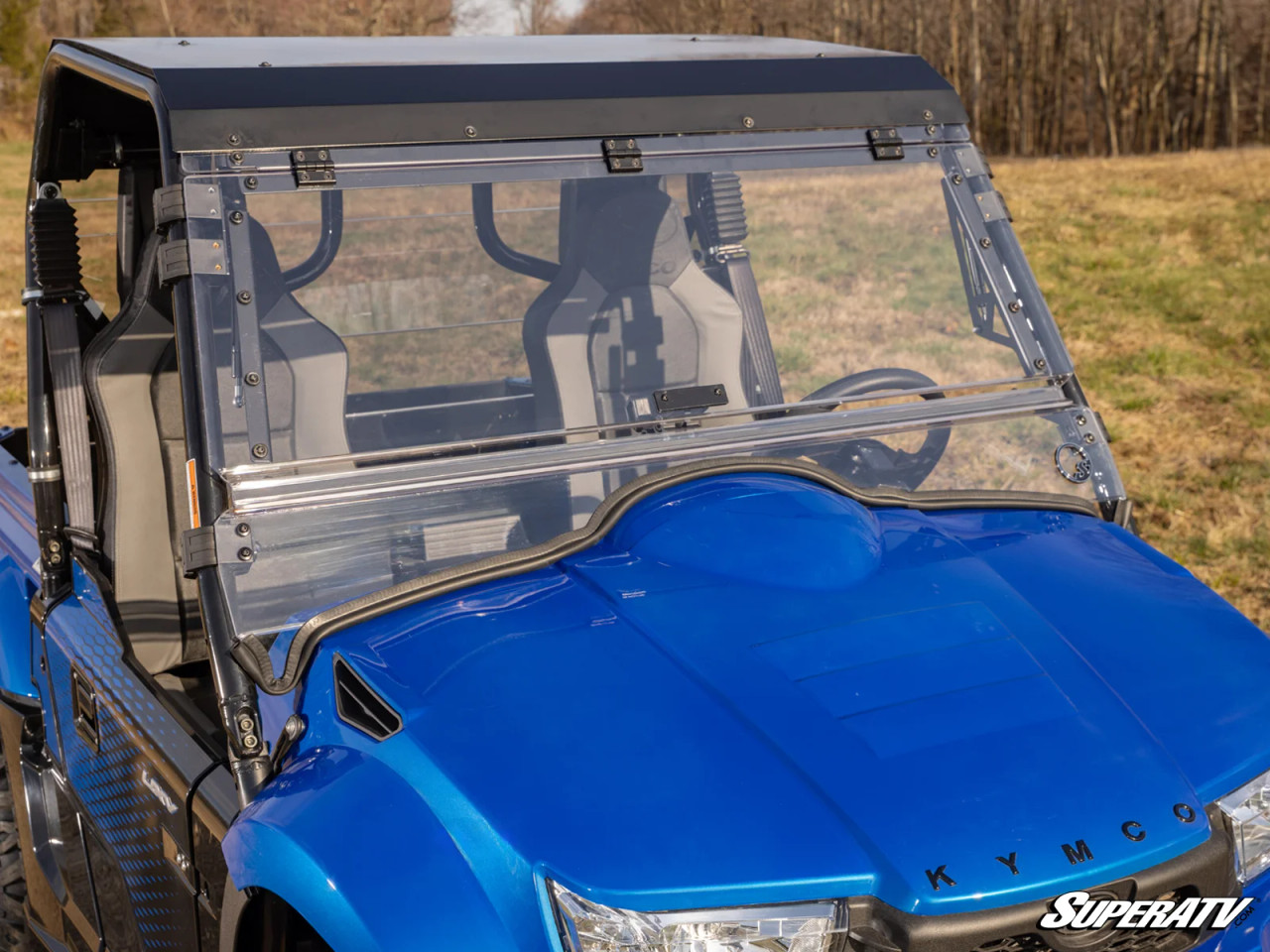 KYMCO UXV 700 Scratch-Resistant Flip Windshield | UTV Direct