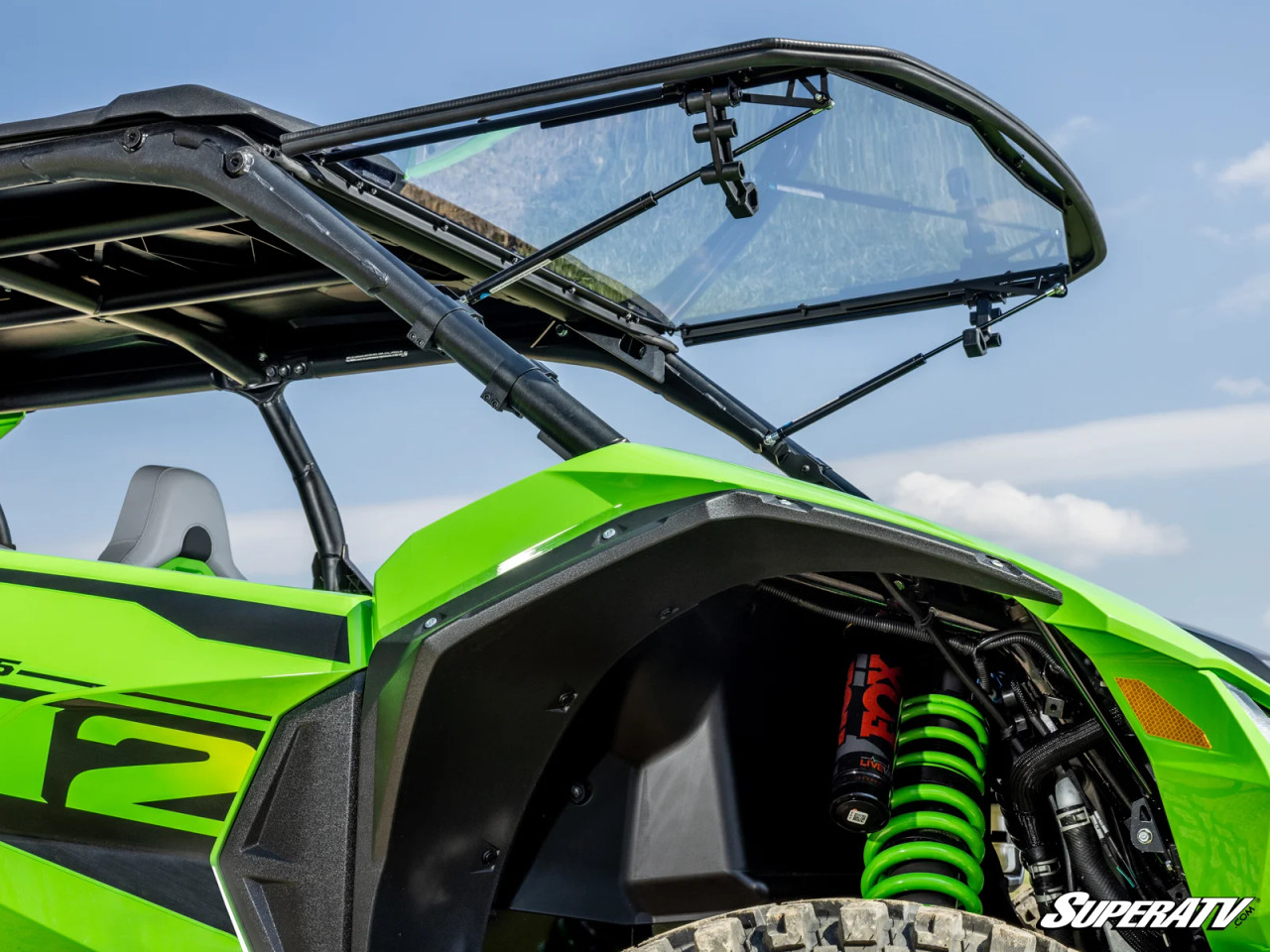 Kawasaki Teryx H2 Scratch-Resistant Flip Windshield | UTV DIRECT