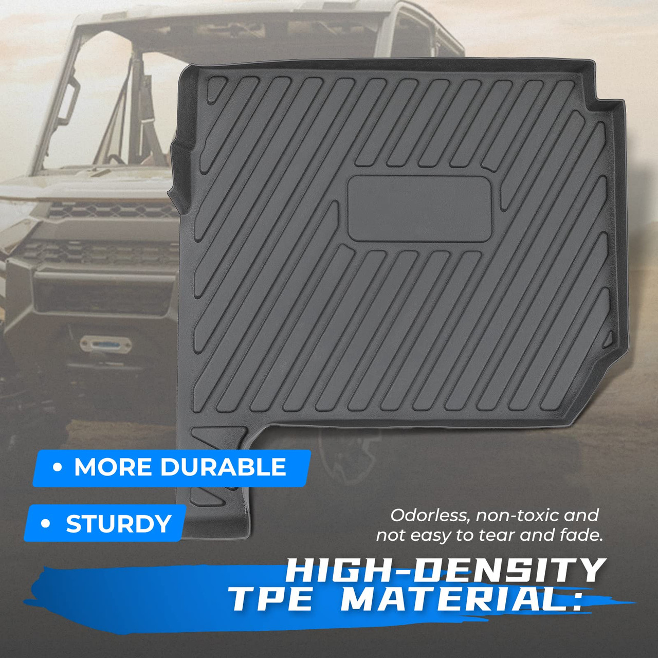 thumbnail image 2 of Front Floor Mat For 2024 Polaris Ranger 1500 XD – Black Plastic (99612) 2 of 3