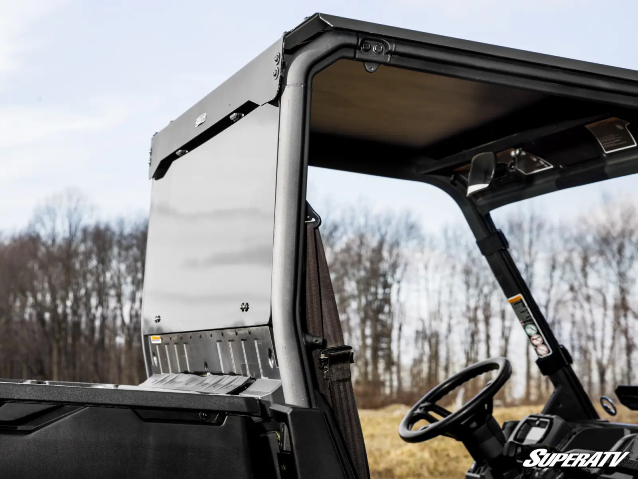 SuperATV Dark Tint Half Windshield For Can-Am Defender (2016+) - Heavy Duty Polycarbonate