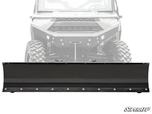SuperATV 72-inch Plow Pro blade shown on a Ranger XP 1000. Vehicle, bumper and winch not included.