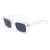 Clear plastic square sunglasses, exemplifying contemporary fashion from The Clarity Crew.