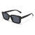 Stylish black square sunglasses featuring a black frame, crafted by The Clarity Crew for a modern aesthetic.