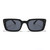 Black plastic square sunglasses from The Clarity Crew, showcasing a modern and stylish design for any occasion.