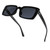 Elegant black sunglasses with a black frame, showcasing the refined style of The Clarity Crew.