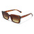 Tortoise print sunglasses with brown lenses, showcasing the unique style of The Clarity Crew.