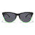 Black and green sunglasses with a faded green frame, showcasing a stylish and modern design.