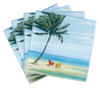 Inlet Palm Swaying in Wind Beach Scene Glass Drink Coasters Set of 4