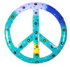 Tropical Ocean Blue Peace Sign 8 Inch Wall Decor Haitian Metal