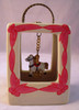 Pink and White Carousel Horse Purse Shape Hinged Miniature Trinket Box