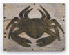 Crab Metal Cut Out on Planked Distressed Wood Wall Tabletop Plaque 15.5 Inch