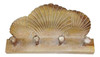 Scallop Sea Shells Wood Rack Hooks 12 Inch Wall Décor