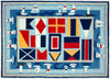 Coastal Sailing the Lakes Sailor Nautical Flags Hooked Mat Area Accent Rug